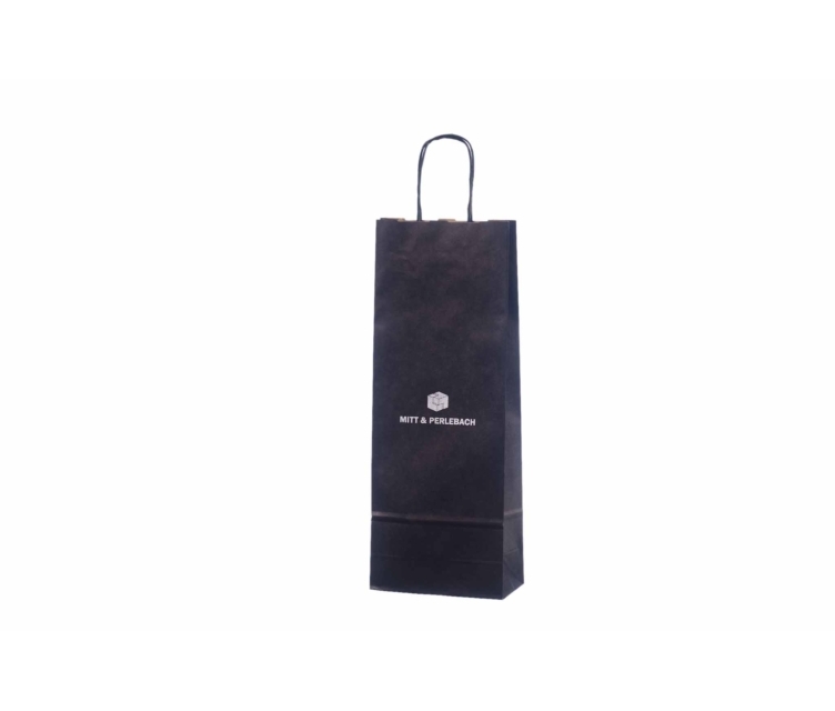Musta pullokassi 15x8x39,5 cm. logolla